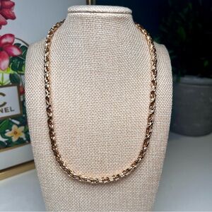 Gold Rope Chain Necklace Toggle Closure Elegant Chic Modern Statement Layering